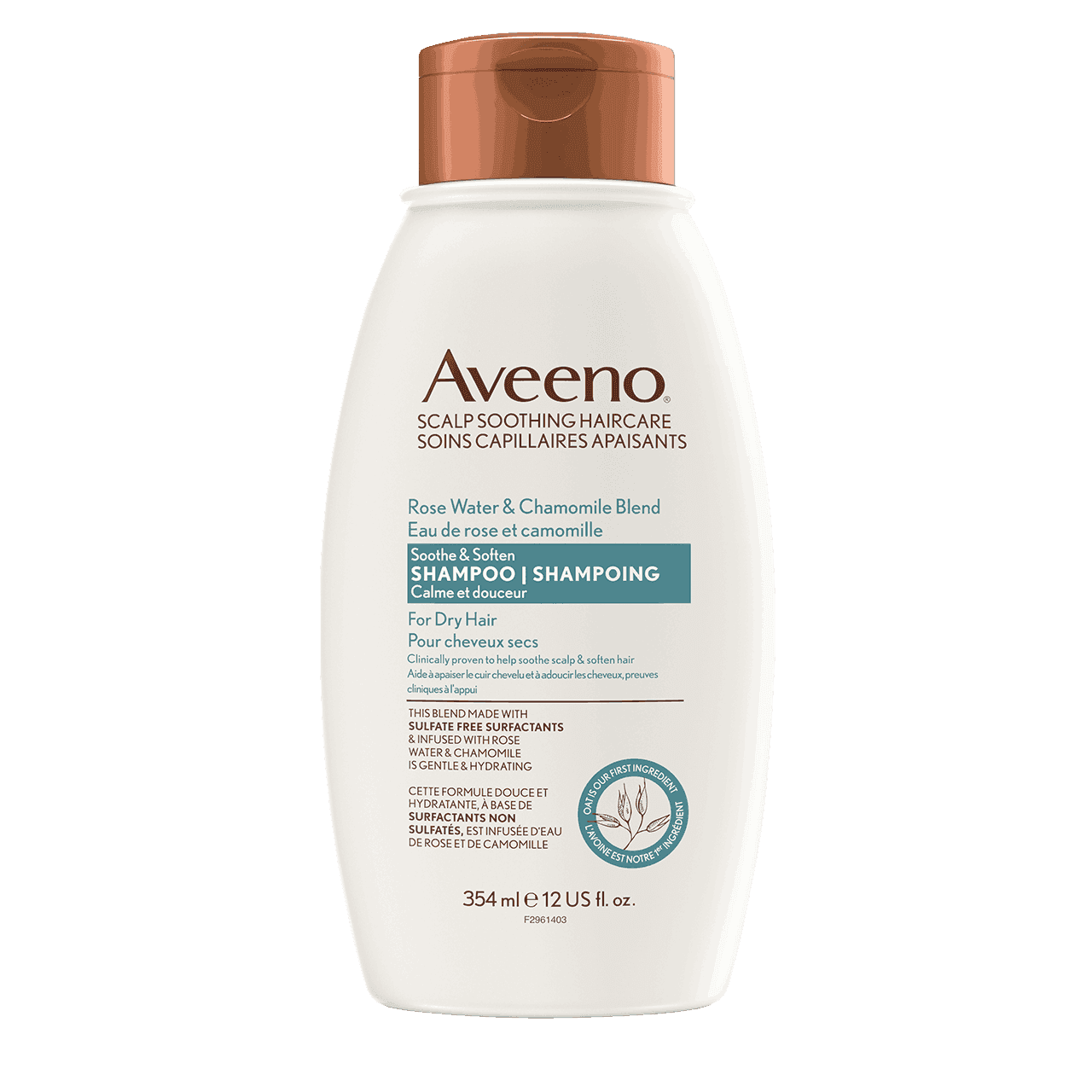 AVEENO® Rose Water & Chamomile Blend Soothe & Soften Shampoo