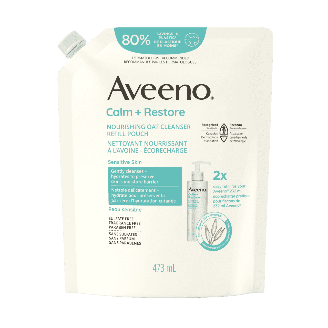 AVEENO® Calm + Restore Nourishing Oat Cleanser Pouch