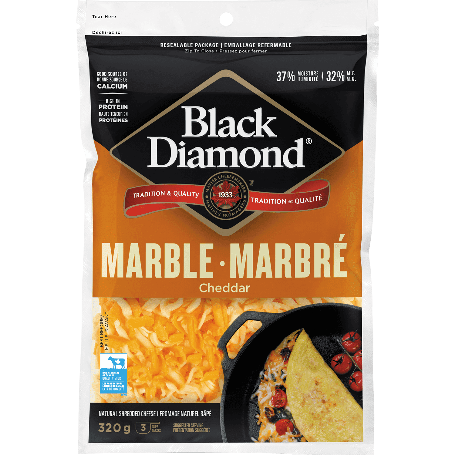 Black Diamond Marble Cheddar Shredded Cheese