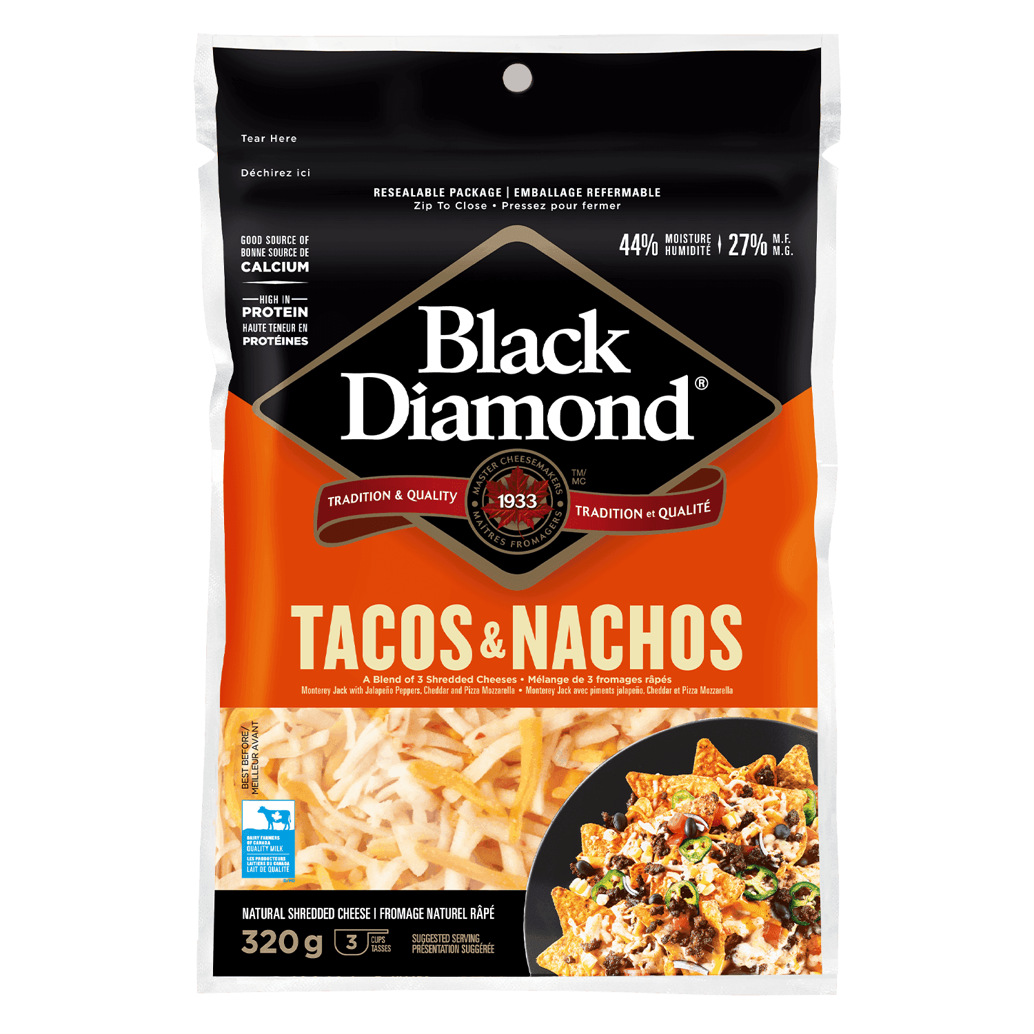 Black Diamond Tacos and Nachos Shredded Cheese