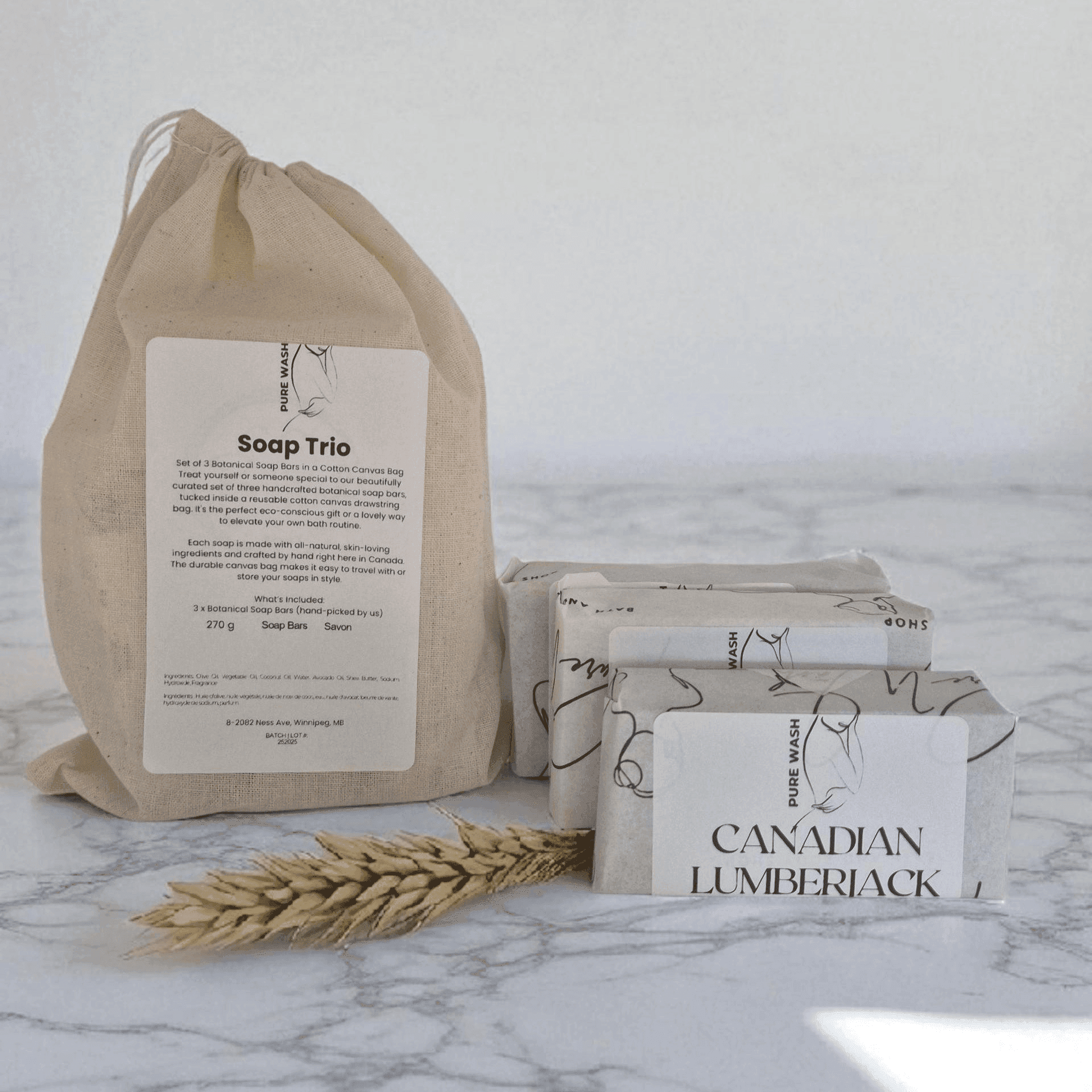 Soap Trio + Cotton Bag